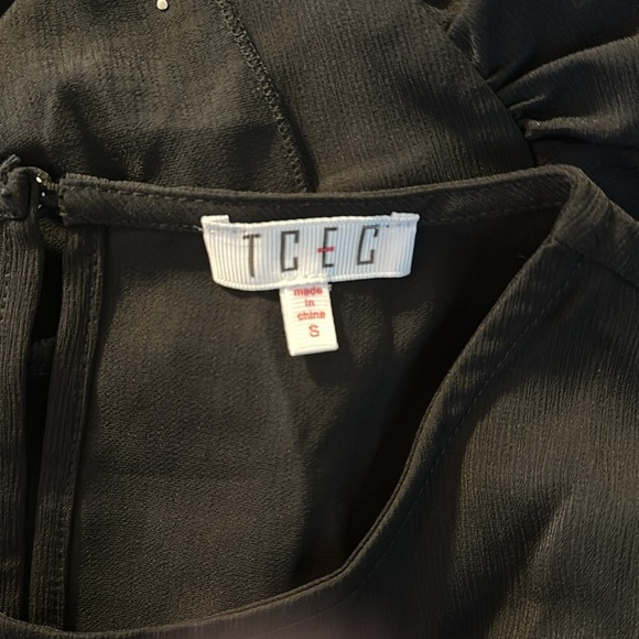 nwot TCEC Little Black Dress Silver Beads Flowy Womens Size S - Picture 6 of 7